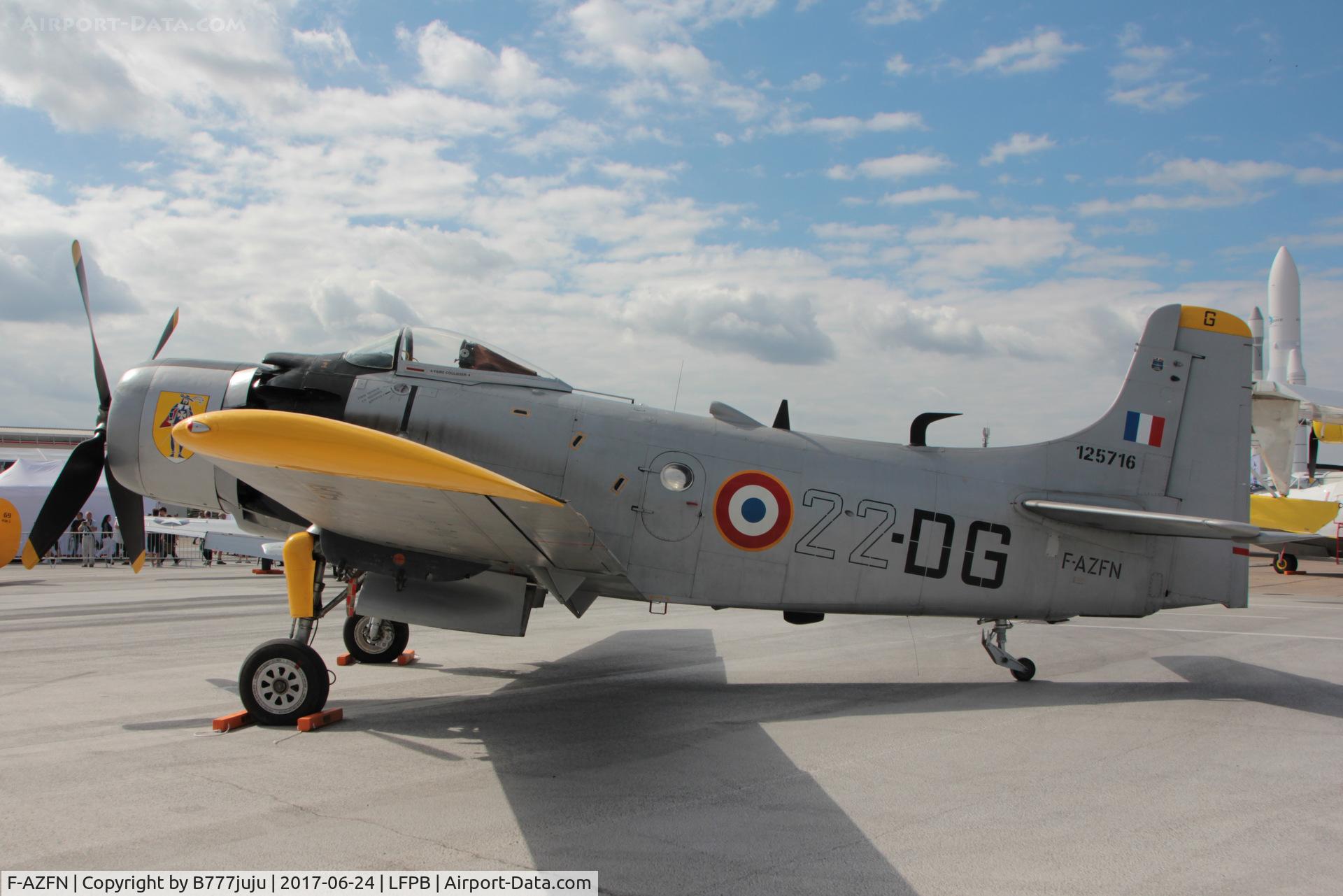 F-AZFN, Douglas AD-4N Skyraider C/N 7609, on display at SIAE 2017