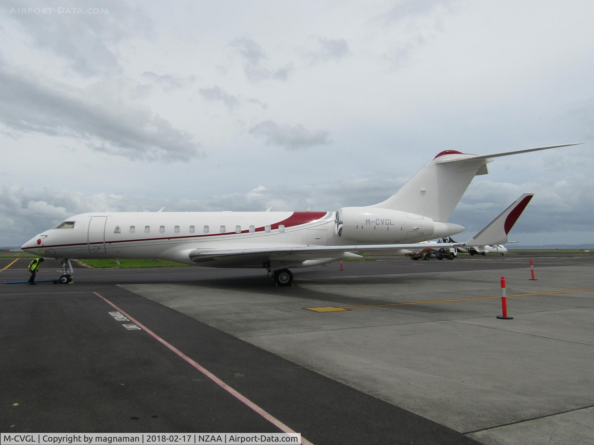 M-CVGL, 2016 Bombardier BD-700-1A11 Global 5000 C/N 9687, second m- in a week at AKL