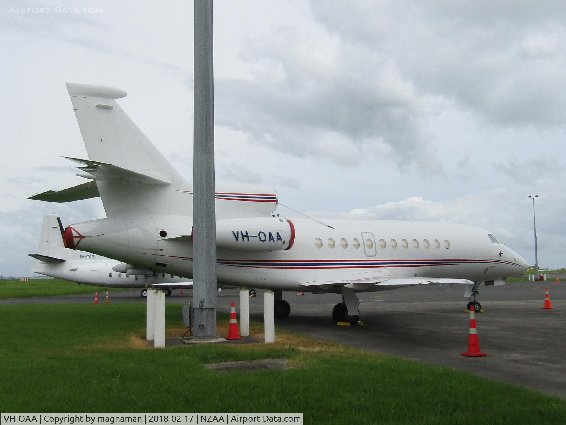 VH-OAA, 2001 Dassault Falcon 900 C/N 188, at AKL - first sighting for me