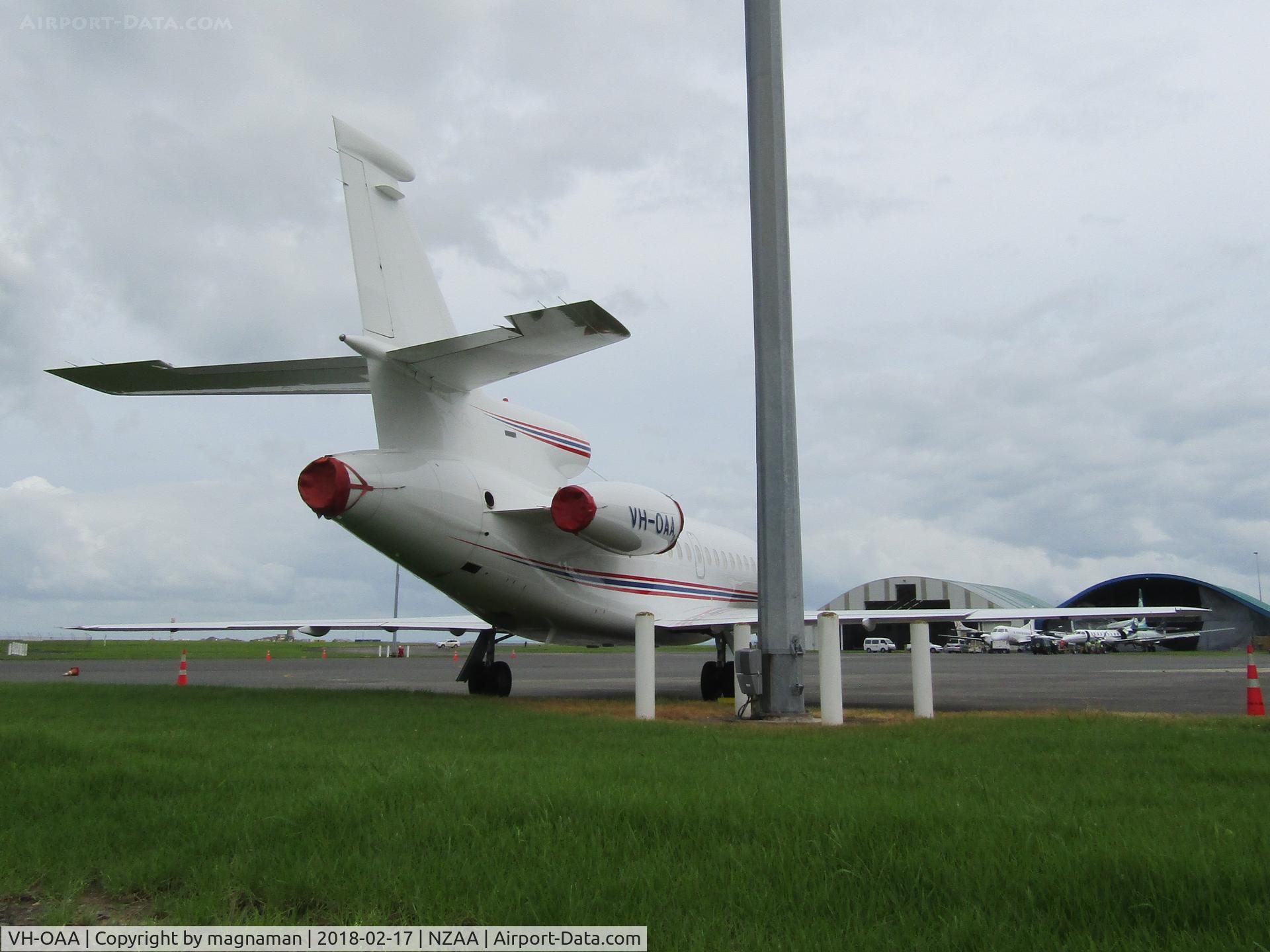 VH-OAA, 2001 Dassault Falcon 900 C/N 188, at AKL on ramp