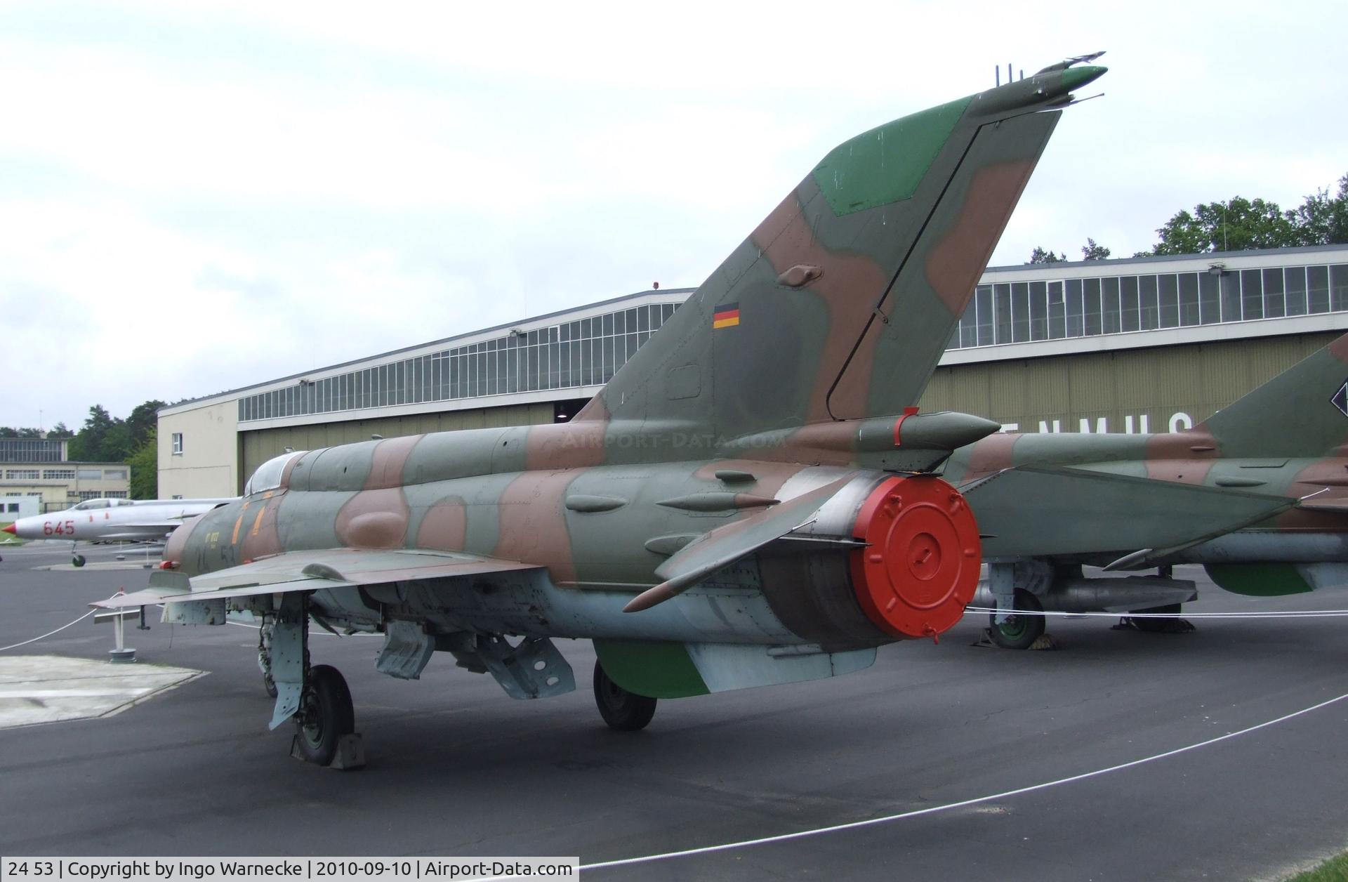 24 53, Mikoyan-Gurevich MiG-21Bis SAU C/N N75035841, Mikoyan i Gurevich MiG-21bis SAU FISHBED-N at the Luftwaffenmuseum, Berlin-Gatow