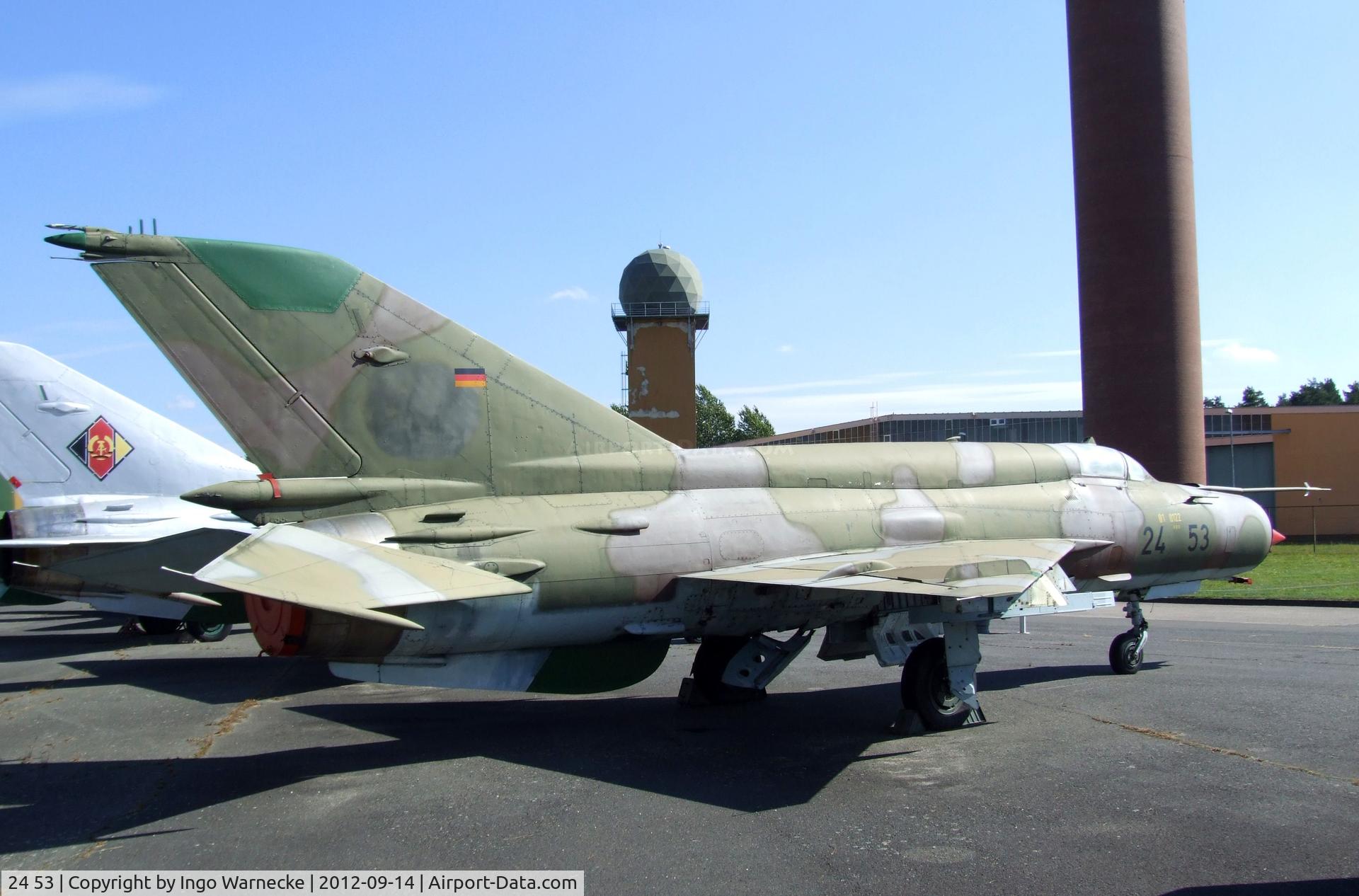 24 53, Mikoyan-Gurevich MiG-21Bis SAU C/N N75035841, Mikoyan i Gurevich MiG-21bis SAU FISHBED-N at the Luftwaffenmuseum, Berlin-Gatow