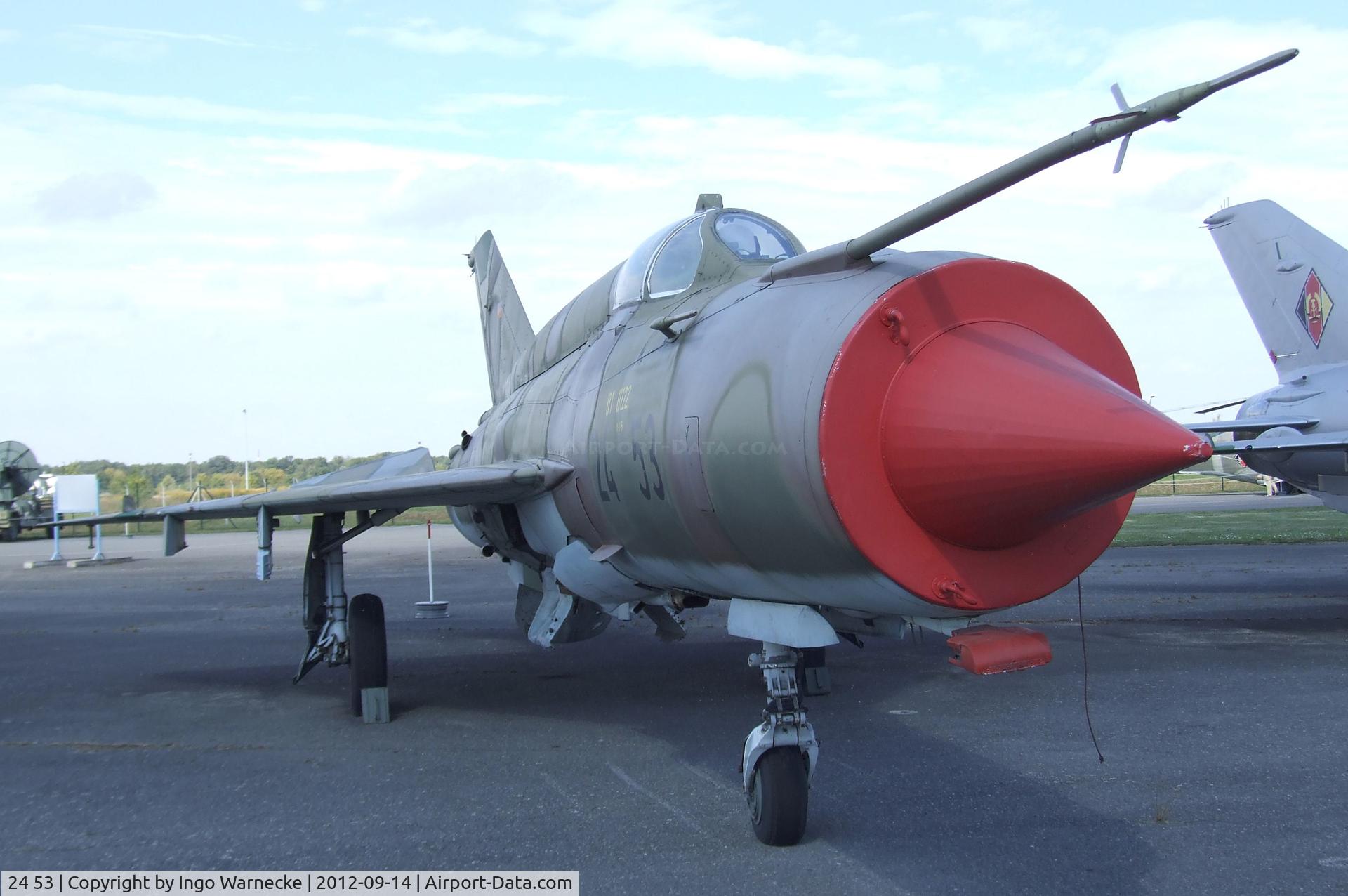 24 53, Mikoyan-Gurevich MiG-21Bis SAU C/N N75035841, Mikoyan i Gurevich MiG-21bis SAU FISHBED-N at the Luftwaffenmuseum, Berlin-Gatow