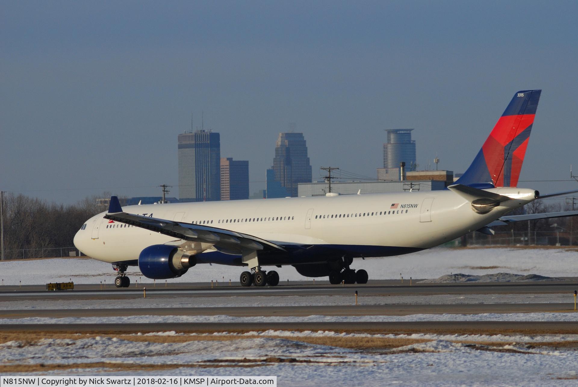 N815NW, 2007 Airbus A330-323X C/N 0817, Preparing for takeoff on runway 12R