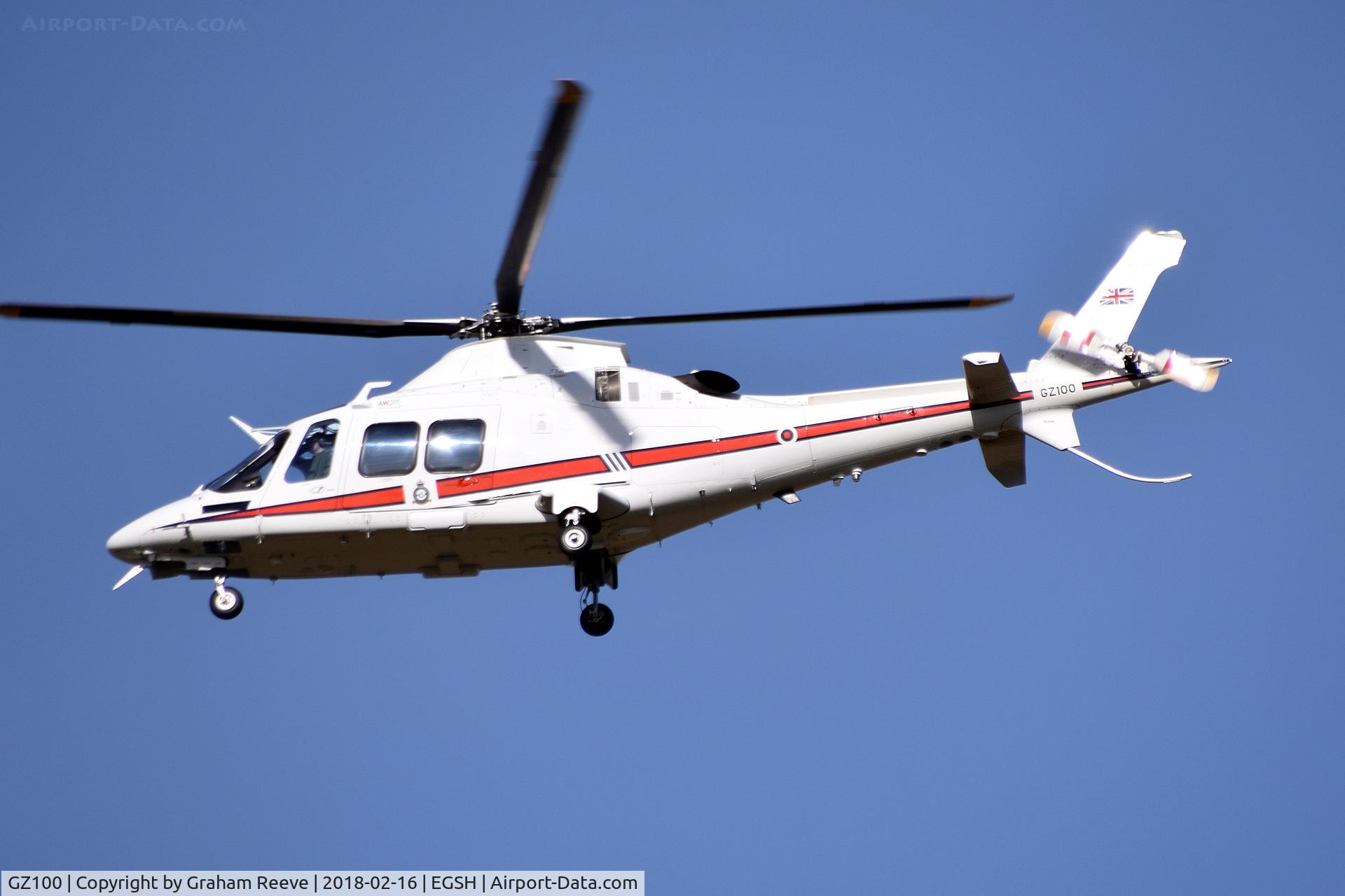 GZ100, 2015 AgustaWestland AW-109SP Grand New C/N 22347, Landing at Norwich.