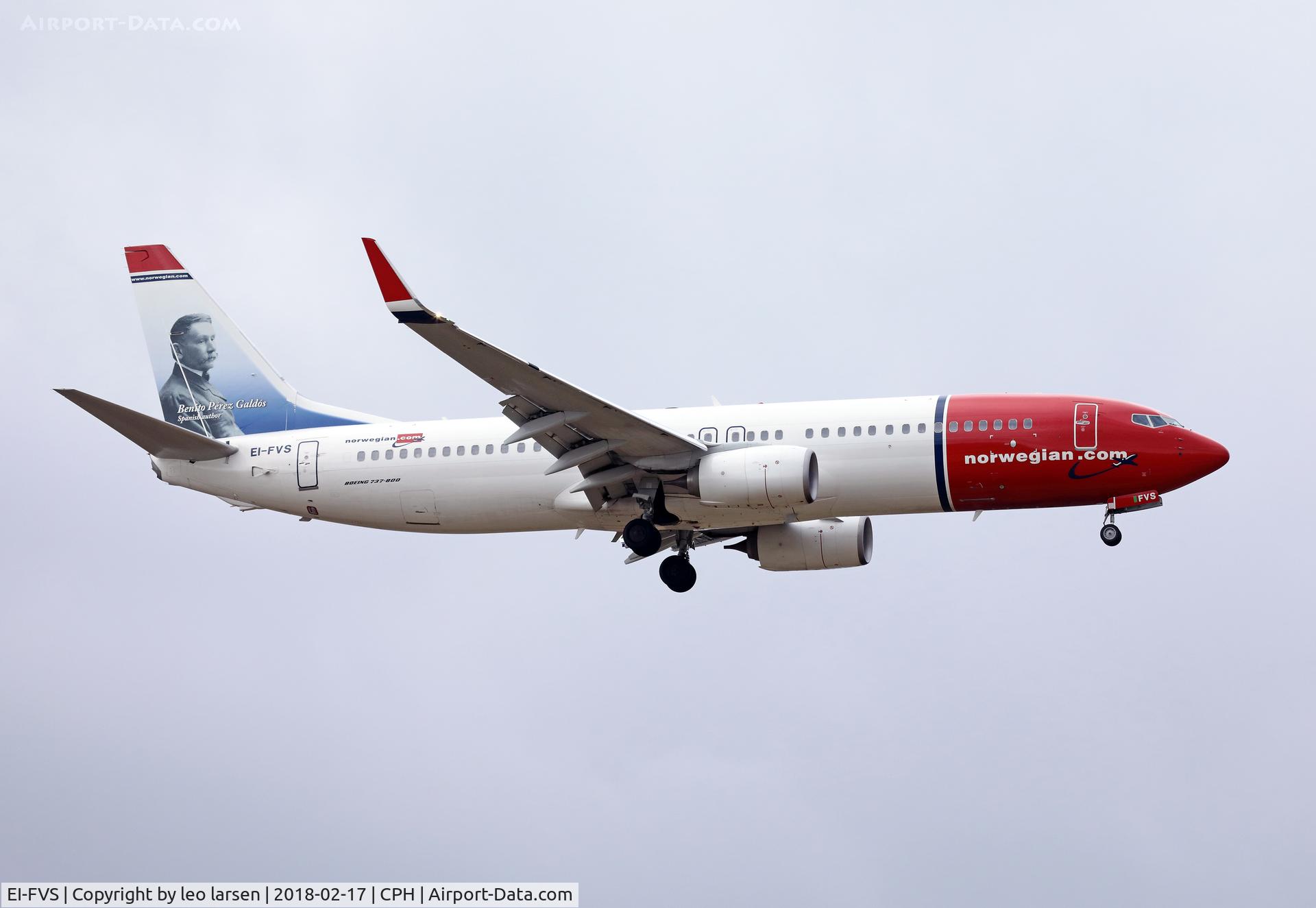 EI-FVS, 2017 Boeing 737-800 C/N 42087, Copenhagen 17.2.2018 app to R-04L 