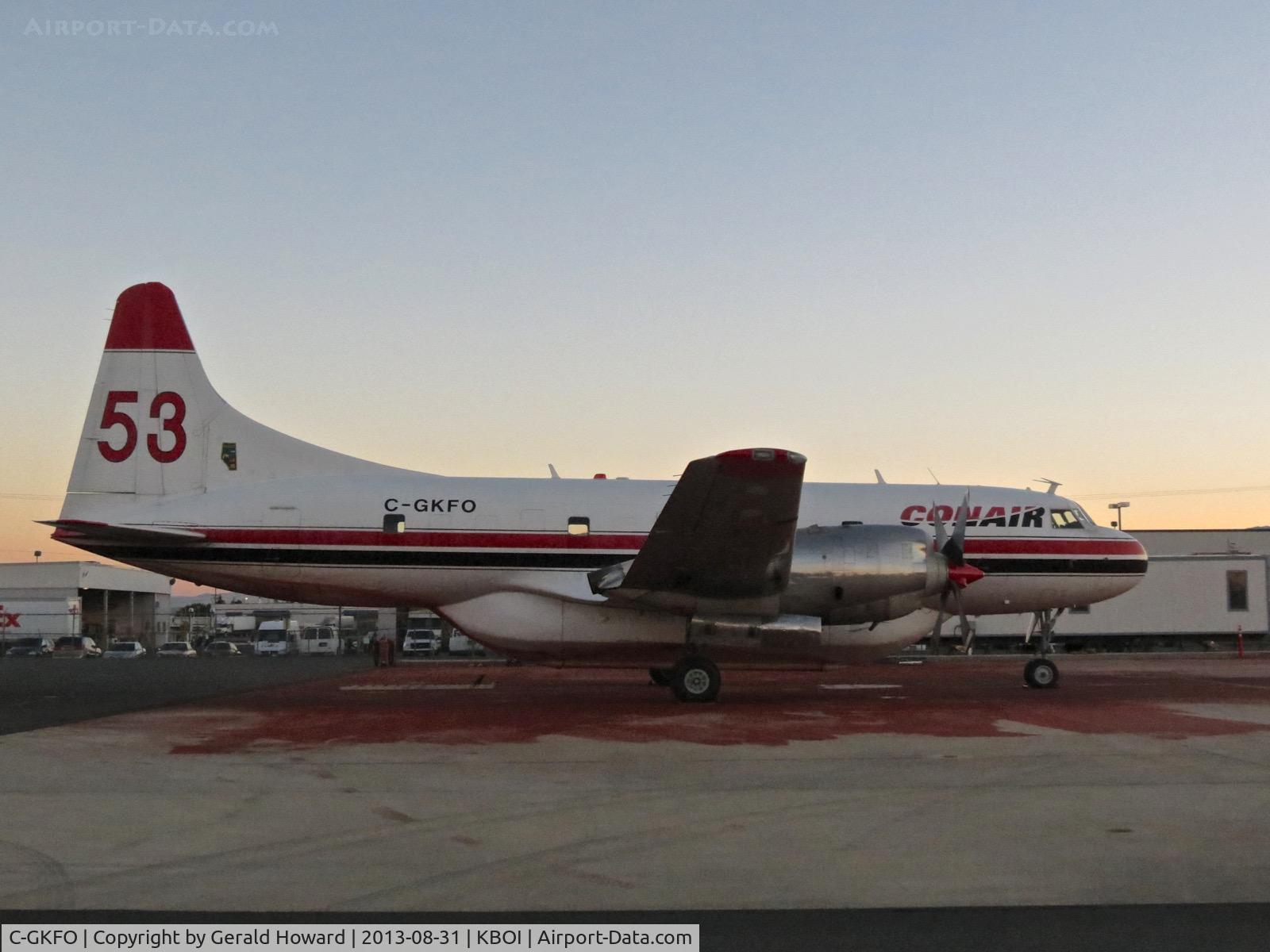 C-GKFO, 1953 Convair CV-580 C/N 78, Parked on the NIFC ramp at dawn.