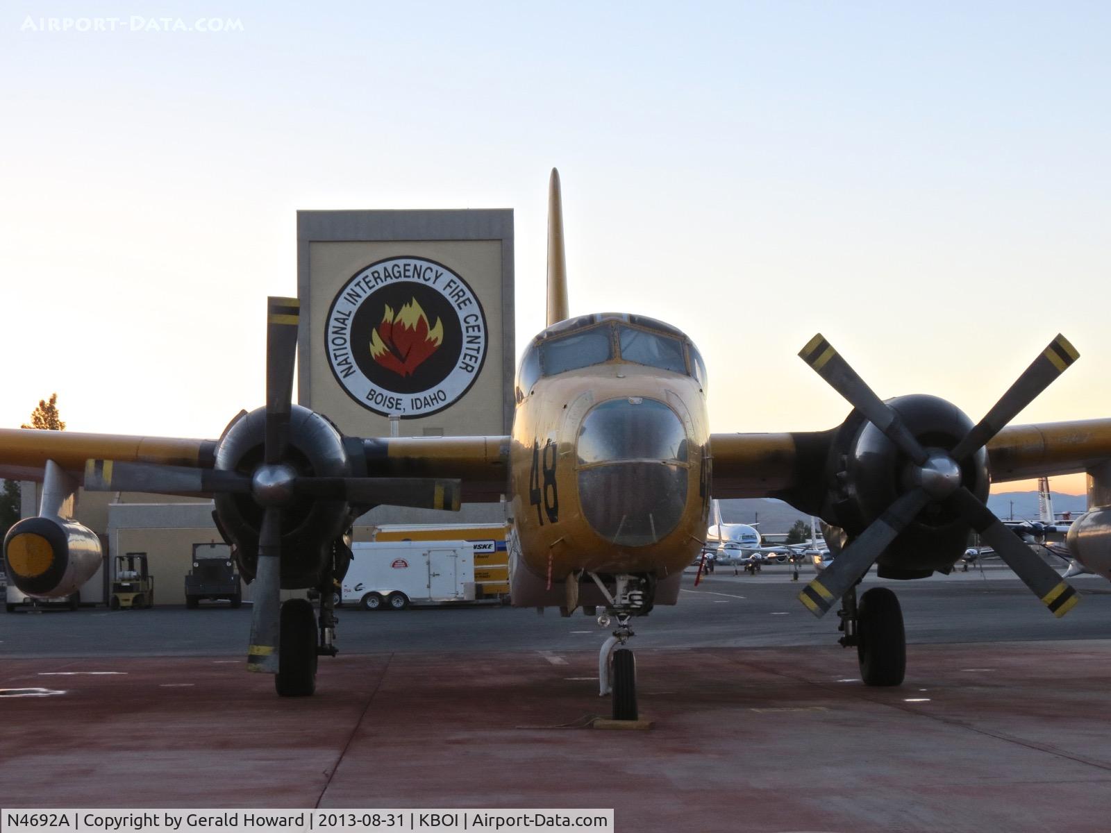 N4692A, 1961 Lockheed SP-2H (P2V-7S) Neptune C/N 726-7247, Parked on the NIFC ramp at dawn.