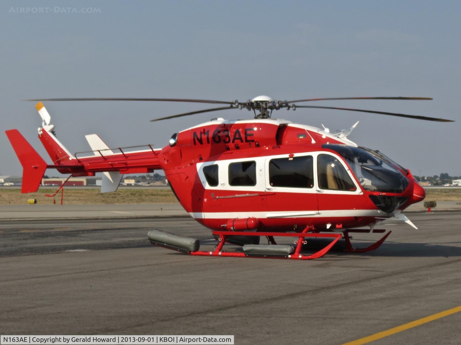 N163AE, 2013 Eurocopter EC145 C/N 9574, Parked on the north GA ramp.