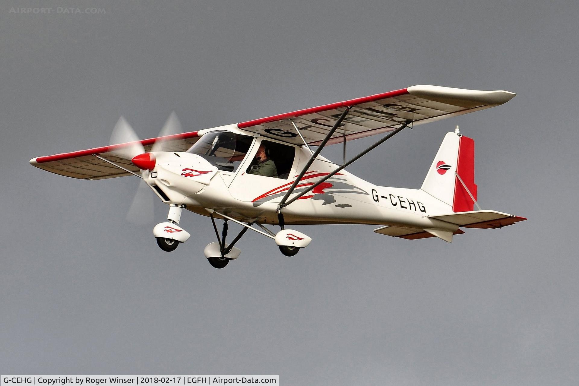 G-CEHG, 2006 Comco Ikarus C42 FB100 C/N 0612-6861, Resident Ikarus C42 departing Runway 22.