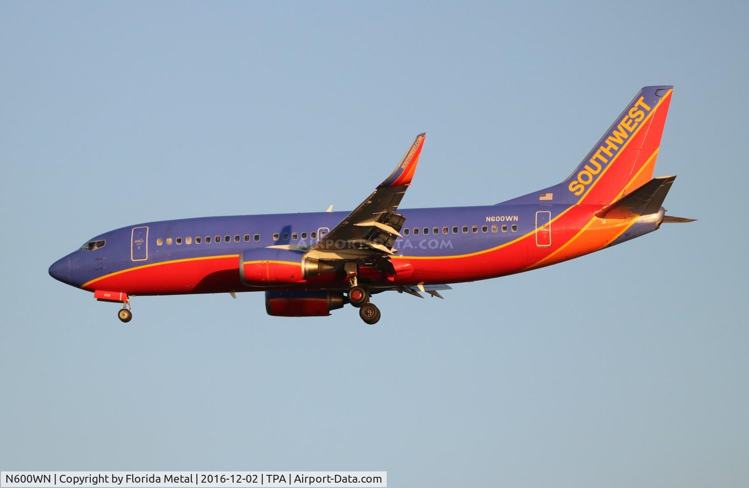 N600WN, 1995 Boeing 737-3H4 C/N 27694, Southwest