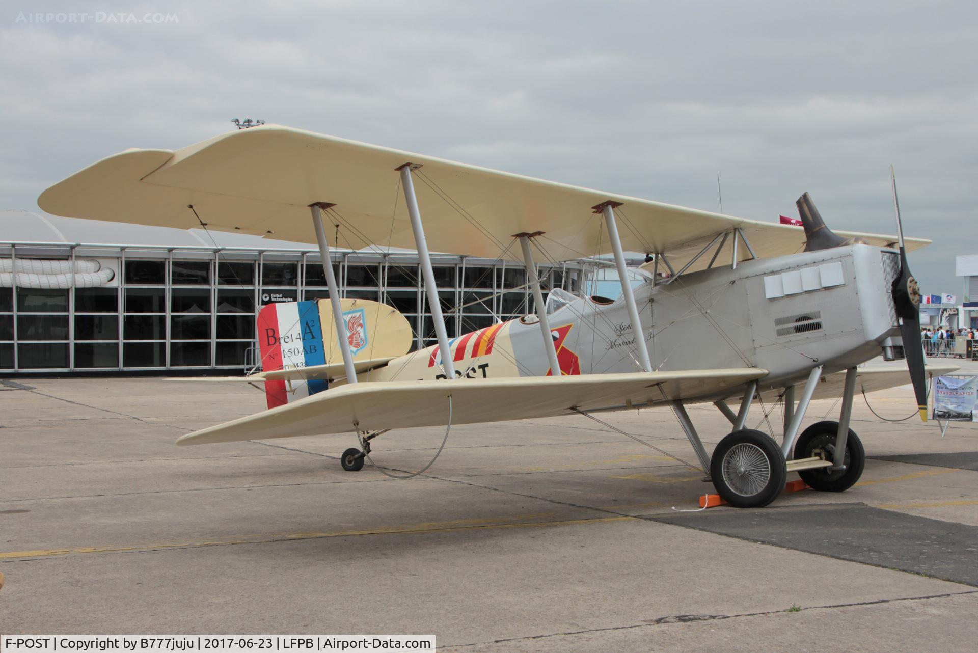 F-POST, Breguet 14P Replica C/N 150AB, on display at SIAE 2017