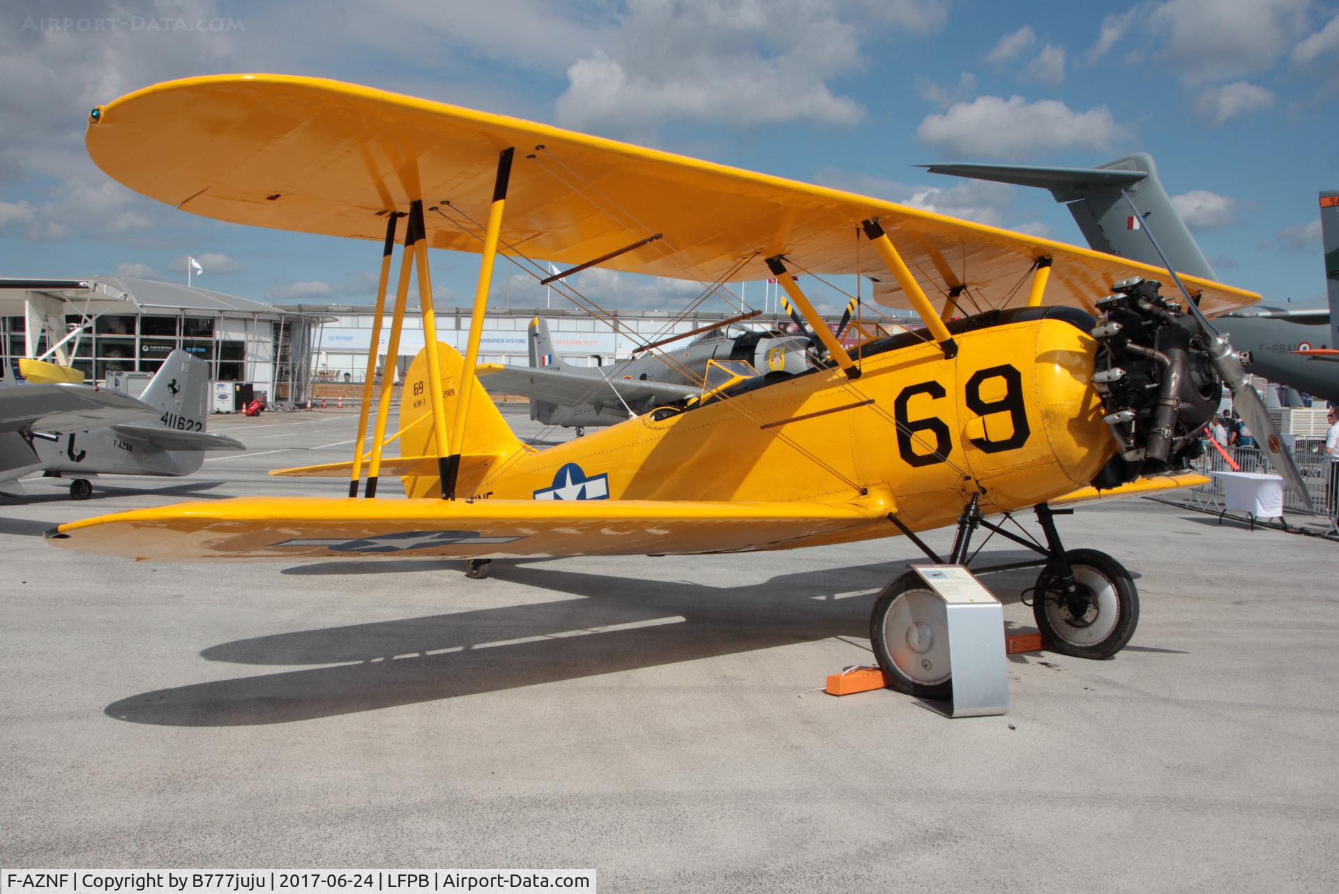 F-AZNF, Naval Aircraft Factory N3N-3 C/N 2909, on display at SIAE 2017