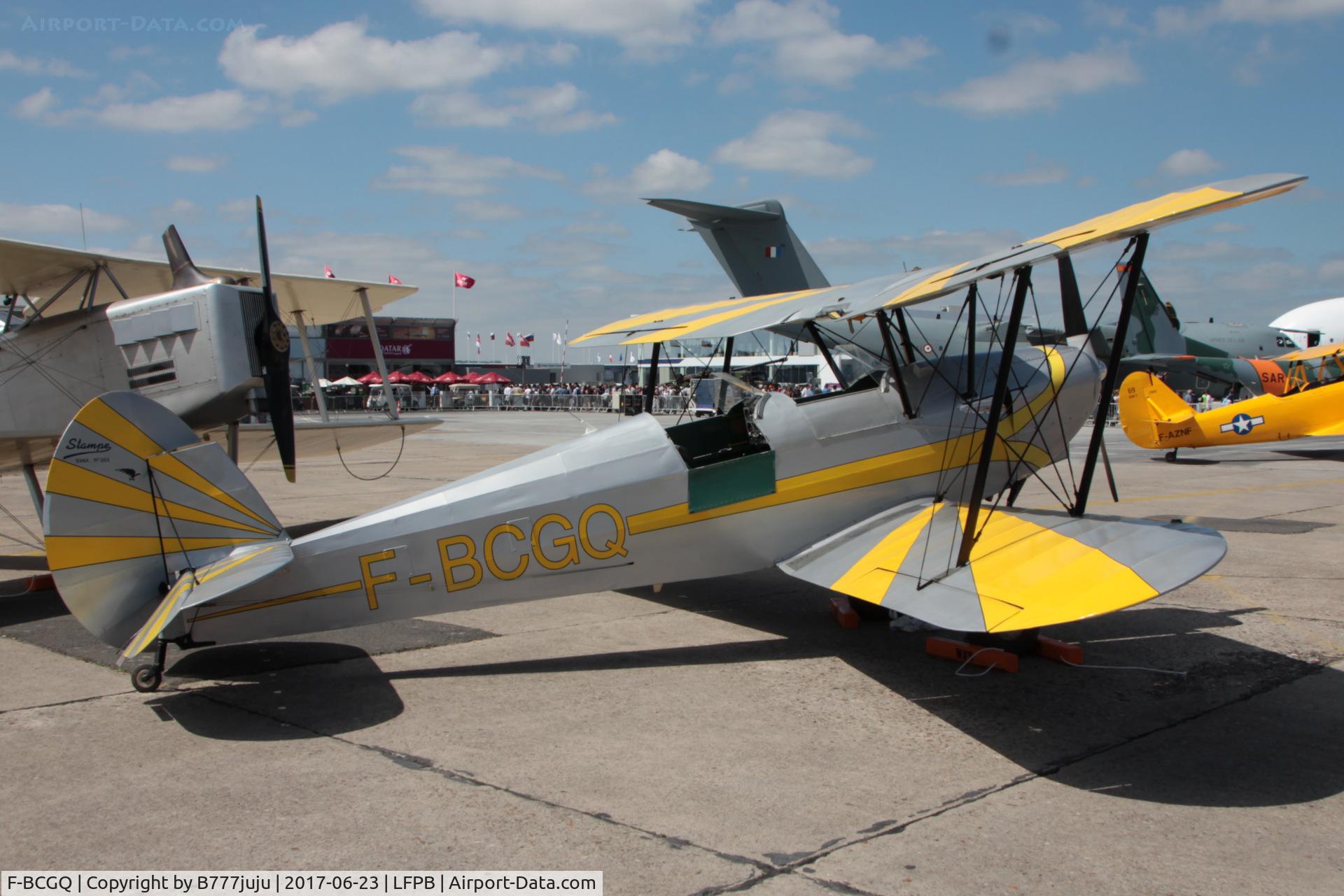 F-BCGQ, Stampe-Vertongen SV-4A C/N 263, on display at SIAE 2017