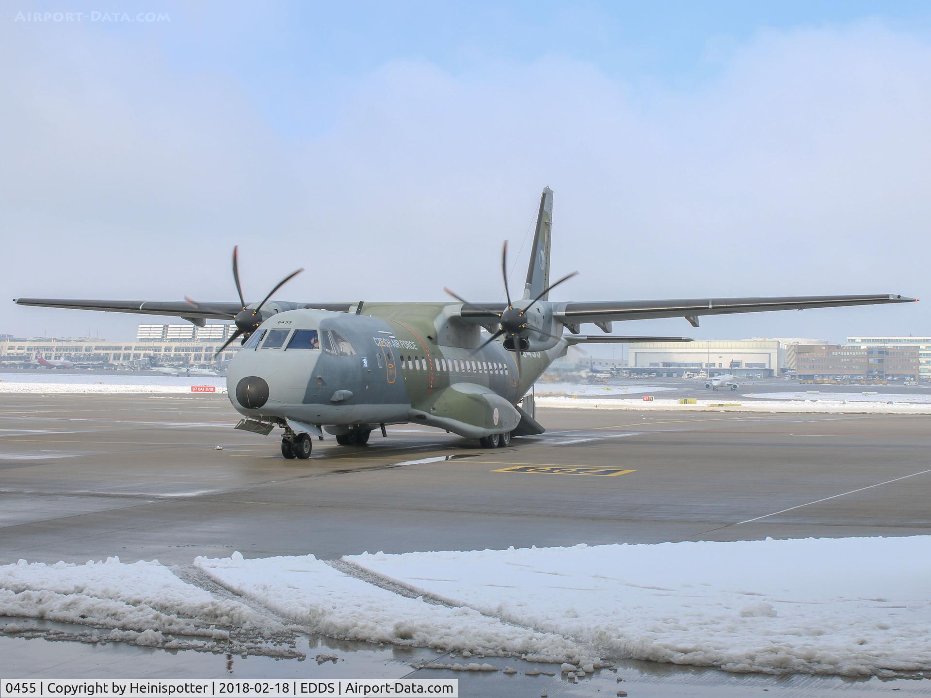 0455, CASA C-295M C/N S-075, 0455 at Stuttgart Airport.