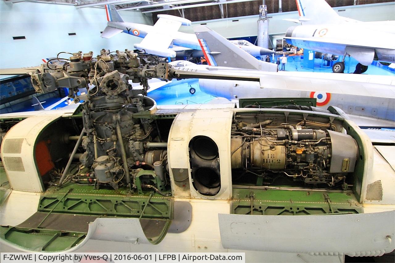 F-ZWWE, 1962 SNCASE SE-3210 Super Frelon C/N 01, SNCASE SE 3210 Super Frelon, Engine and rotor close up view, Air and Space Museum, Paris-Le Bourget (LFPB-LBG)