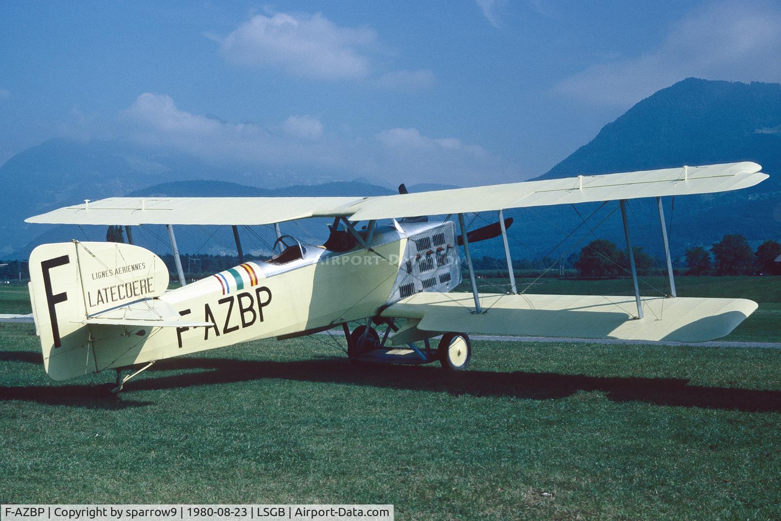 F-AZBP, 1980 Breguet 14P Replica C/N 02, Airshow Bex 1980.
Scaned from a slide.