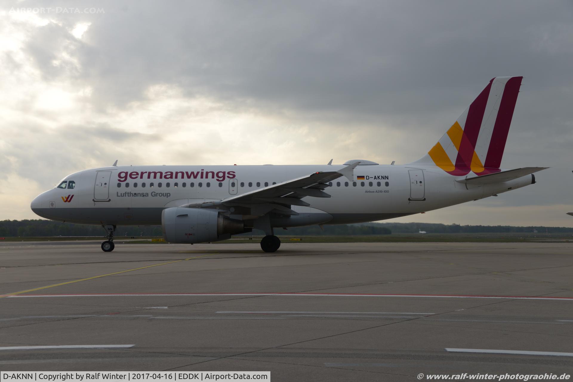 D-AKNN, 1999 Airbus A319-112 C/N 1136, Airbus A319-112 - 4U GWI Germanwings - 1136 - D-AKNN - 16.04.2017 - CGN