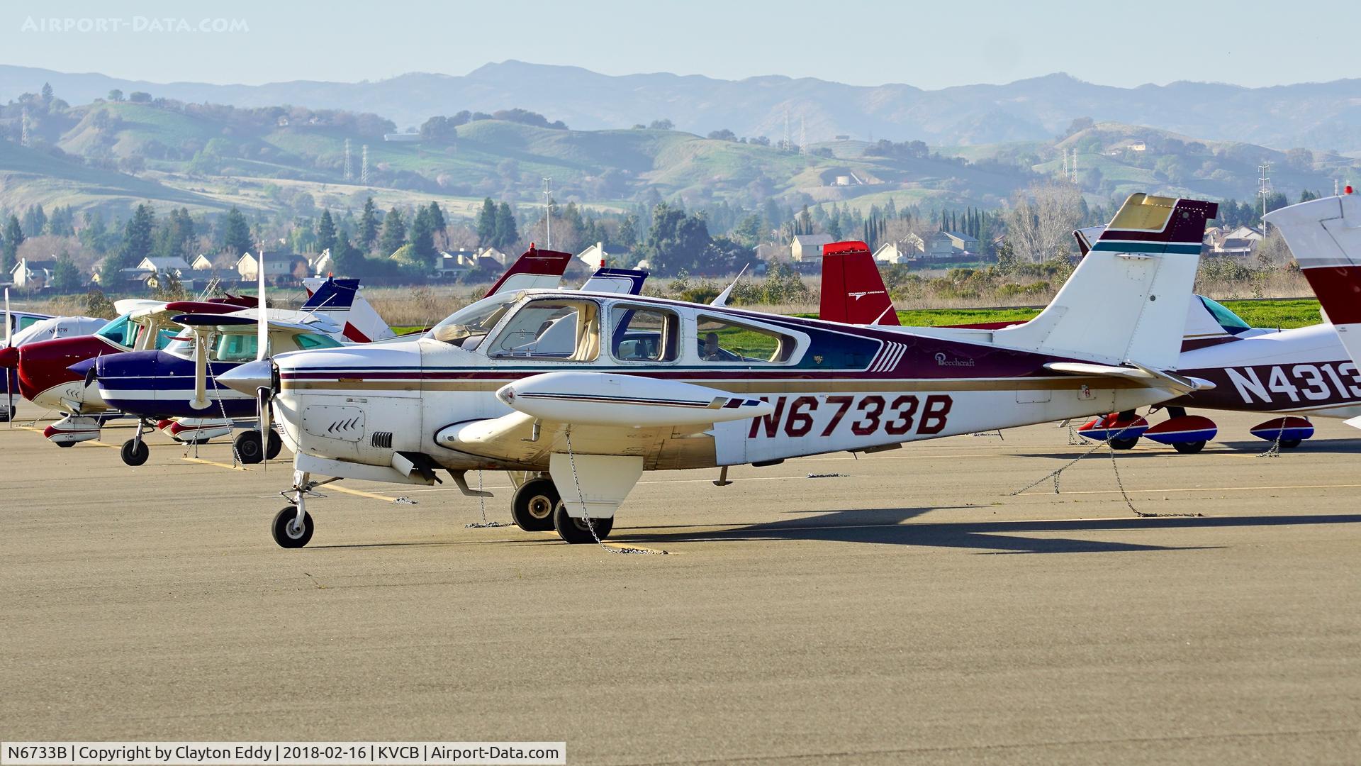 N6733B, 1980 Beech F33A Bonanza C/N CE-919, Nut Tree Airport Vacaville California 2018.