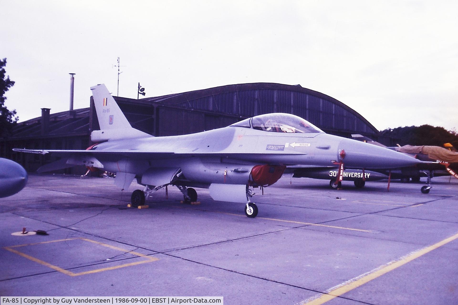 FA-85, 1984 SABCA F-16AM Fighting Falcon C/N 6H-85, BAF F-16A FA-85 @ EBST Sep 1986
