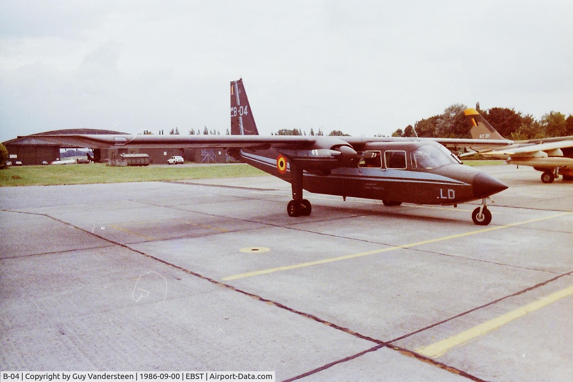 B-04, 1976 Britten-Norman BN-2A-21 Islander C/N 498, Belgian Army Islander B-04 @ EBST Sept 1986