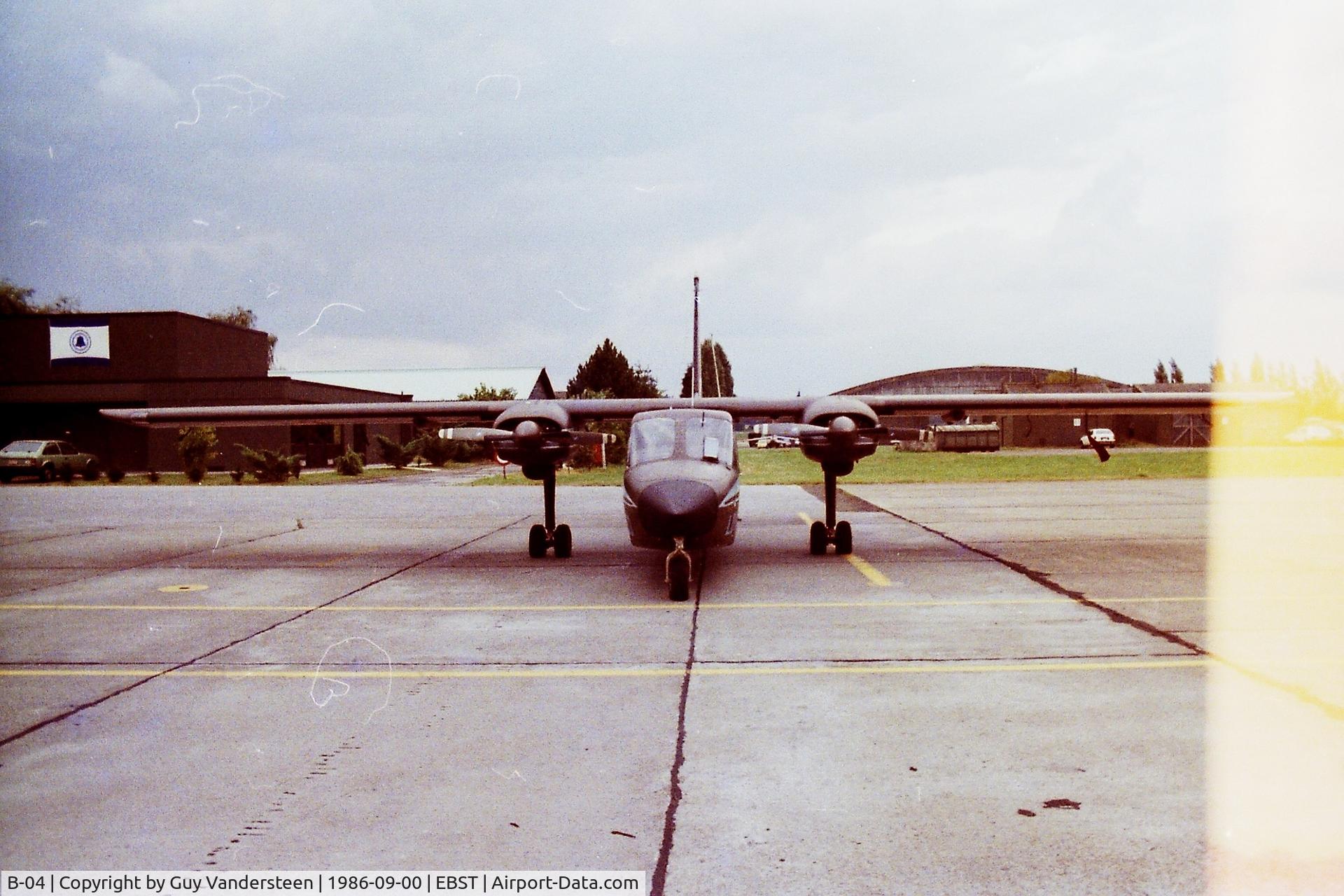 B-04, 1976 Britten-Norman BN-2A-21 Islander C/N 498, Belgian Army Islander B-04 @ EBST Sept 1986