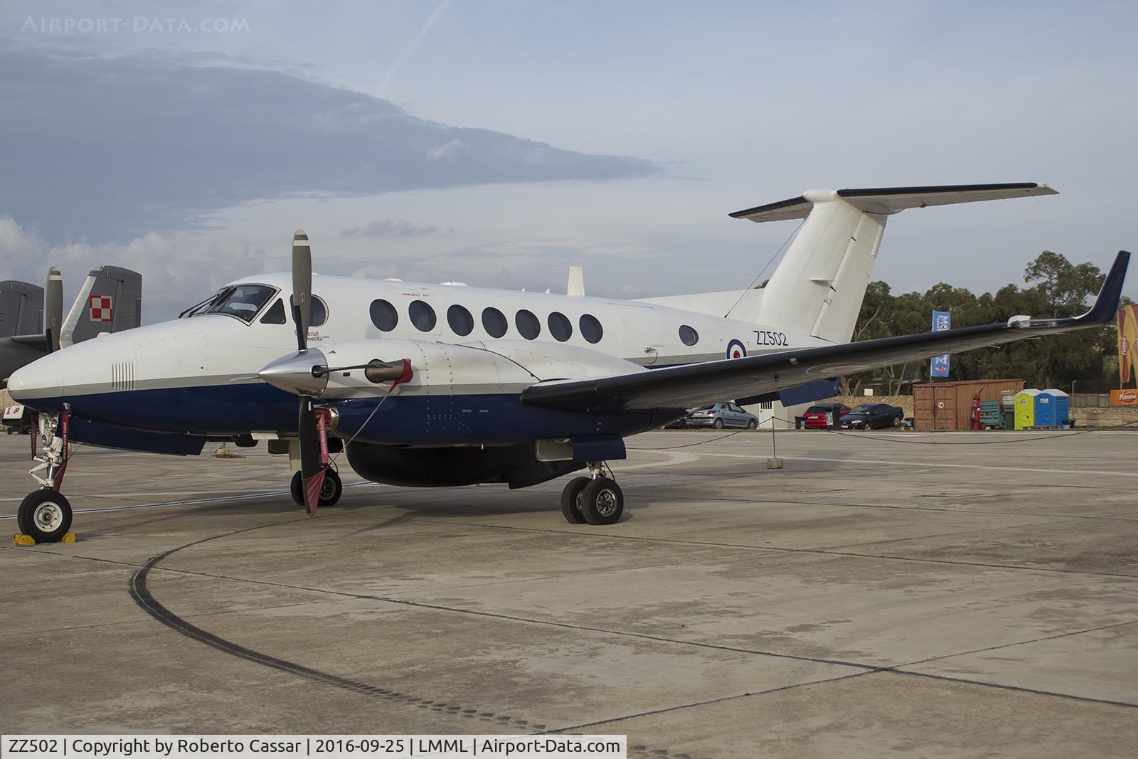 ZZ502, 2008 Hawker Beechcraft B350CER Avenger T1 C/N FL629, Malta International Airshow 2016
