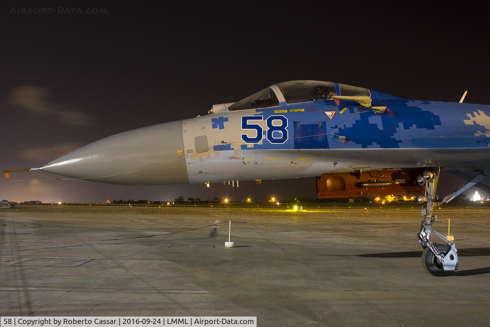 58, 1991 Sukhoi Su-27P Flanker B C/N 36911035612, Malta International Airshow 2016