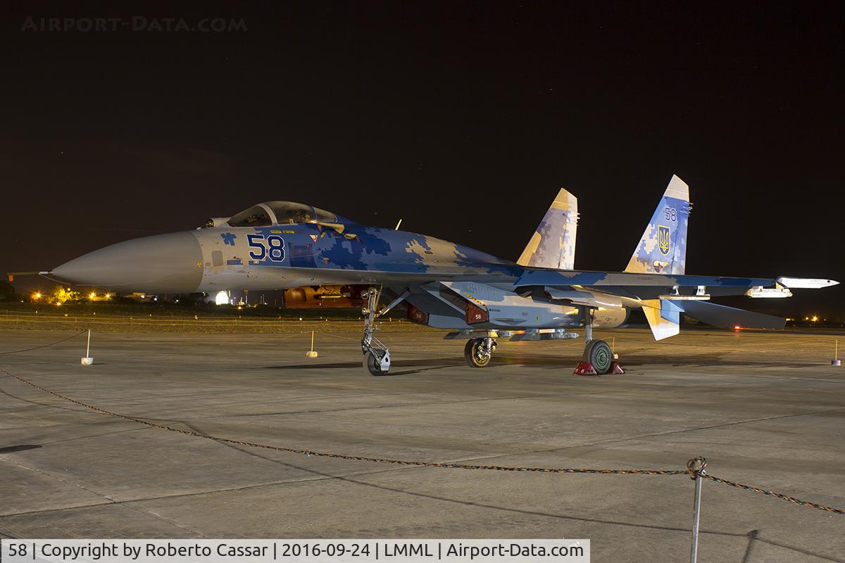 58, 1991 Sukhoi Su-27P Flanker B C/N 36911035612, Malta International Airshow 2016