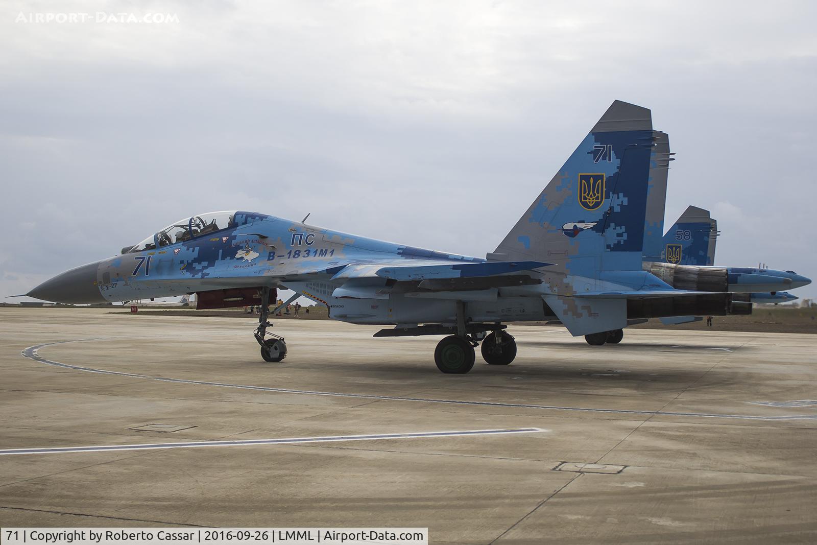 71, Sukhoi Su-27UBM1 C/N 96310424043, Malta International Airshow 2016