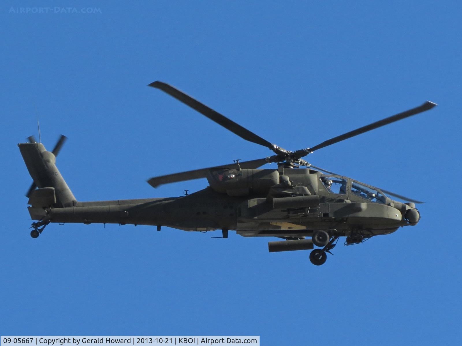 09-05667, 2009 Boeing AH-64D Longbow Apache C/N PVD667, Departing BOI.  1-183rd AVN BN, Idaho Army National Guard.