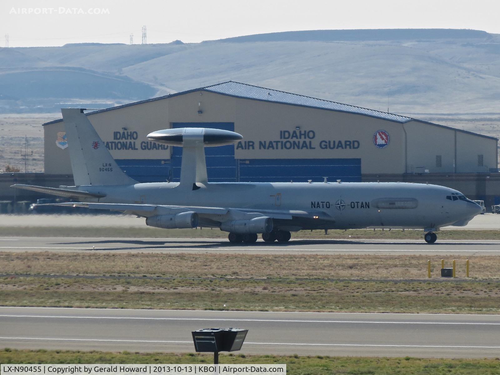 LX-N90455, 1984 Boeing E-3A Sentry C/N 22850, Take off roll on RWY 28L.