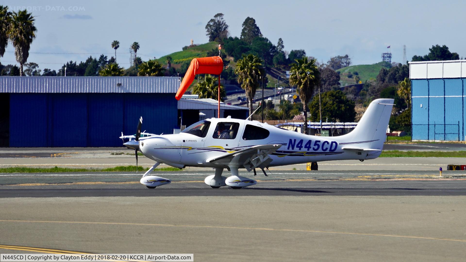 N445CD, 2007 Cirrus SR22 C/N 2504, Buchanan Field Concord California 2018.