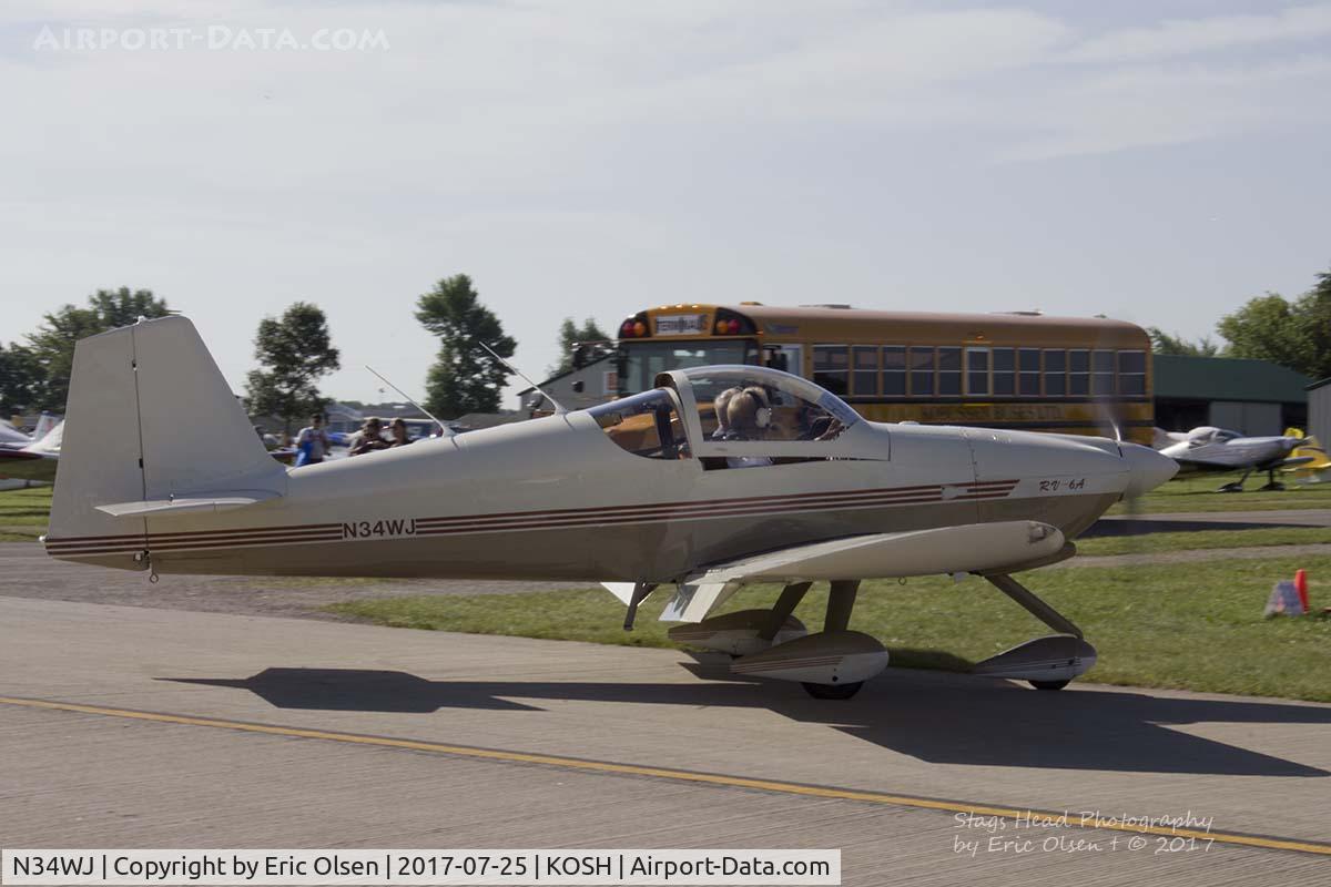 N34WJ, 1994 Vans RV-6A C/N 20493, RV-6A taxing to it's parking area at Airventure.