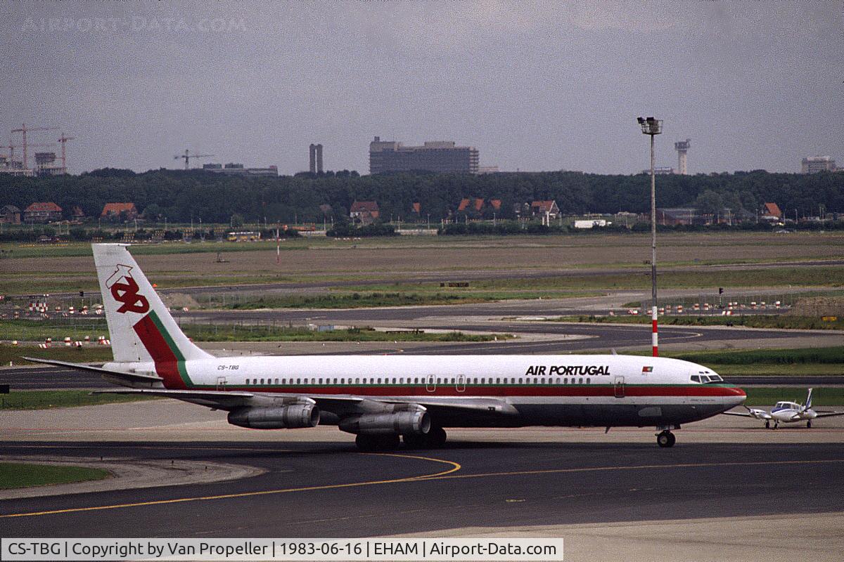 CS-TBG, 1970 Boeing 707-382B C/N 20298, TAP Air Portugal Boeing 707-382B taxiing at Schiphol airport, the netherlands, 1983