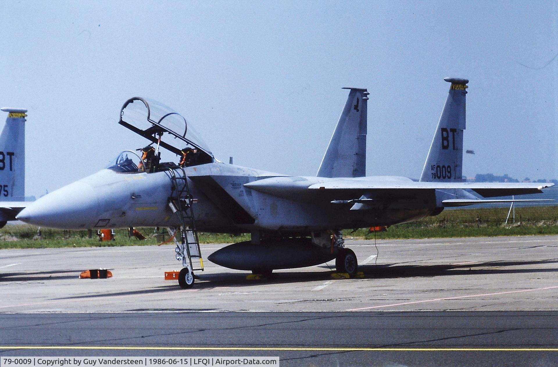79-0009, 1979 McDonnell Douglas F-15D Eagle C/N 0589/D020, USAF F-15D 79-0009 @ LFQI Nato Tiger Meet june 1986