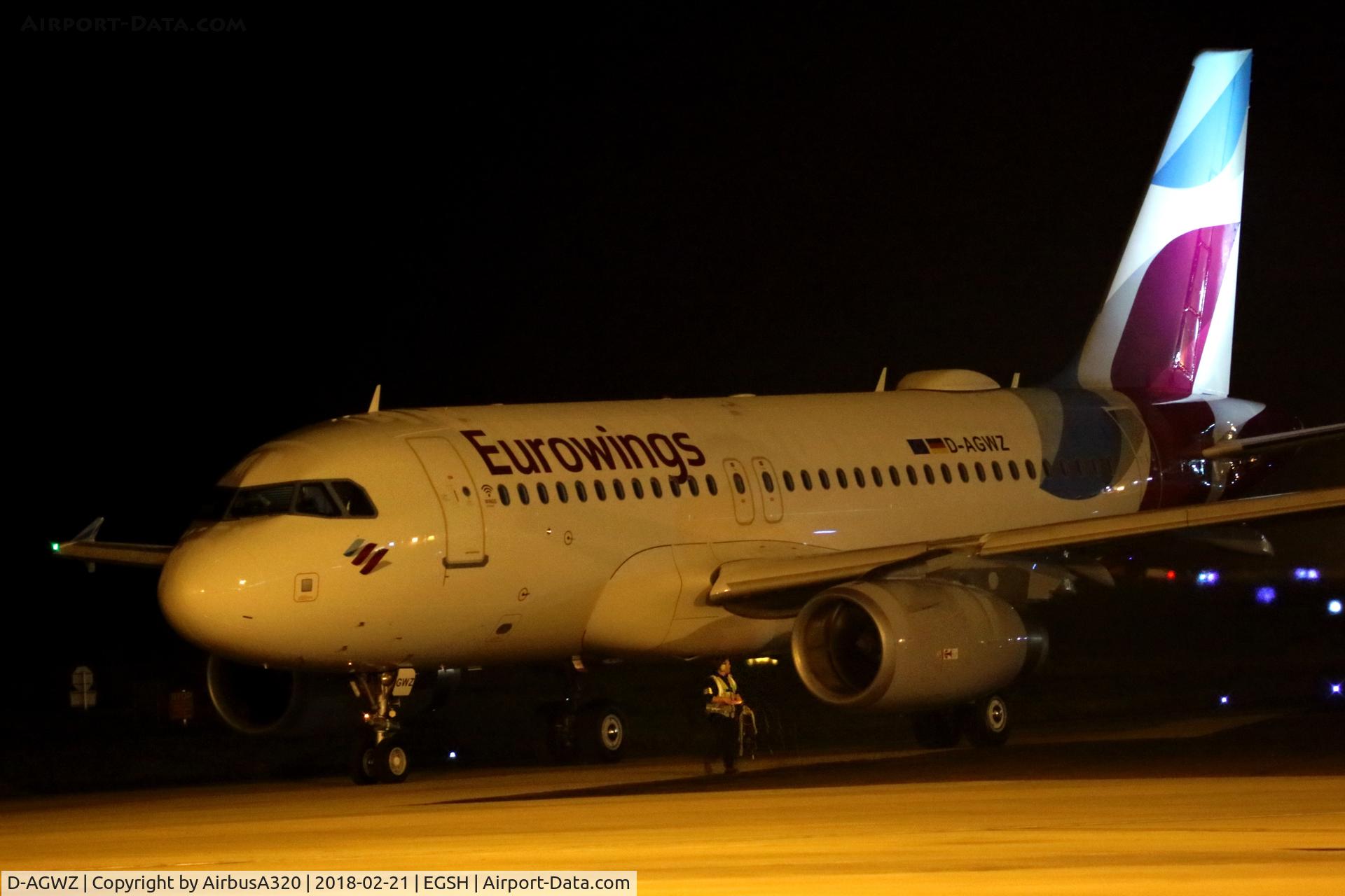 D-AGWZ, 2013 Airbus A319-132 C/N 5978, Former Germanwings seen departing shortly after being rolled out in Eurowings livery