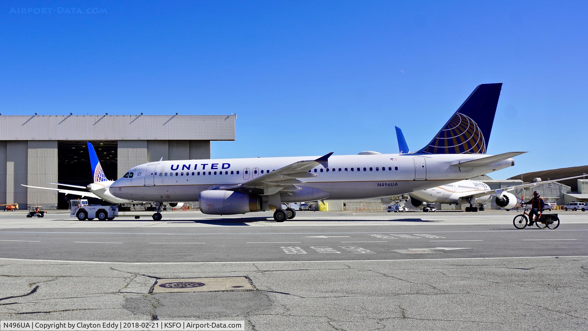 N496UA, 2002 Airbus A320-232 C/N 1845, SFO 2018.