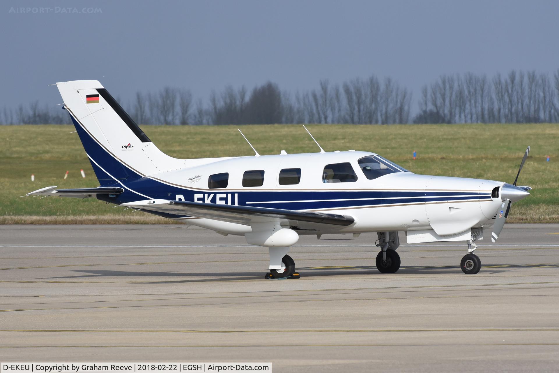 D-EKEU, Piper PA-46-350P Malibu Mirage Malibu Mirage C/N 4636110, Parked at Norwich.