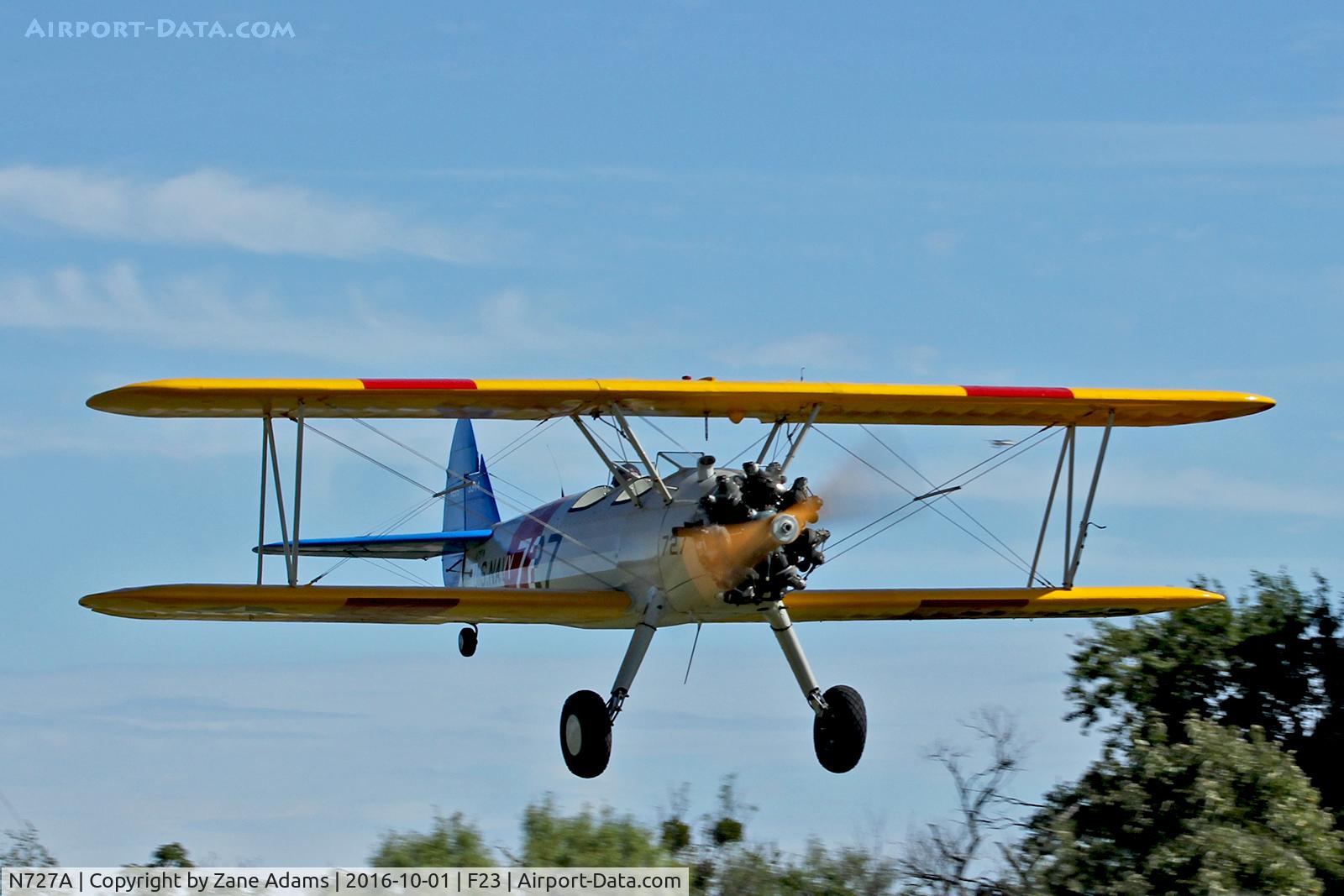 N727A, 1943 Boeing PT-17 Kaydet (A75N1) C/N 75-8438, At the 2016 Ranger, Texas Fly-in