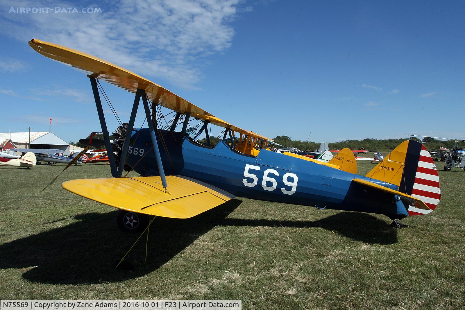 N75569, 1941 Boeing B75N1 C/N 75-6551, At the 2016 Ranger, Texas Fly-in