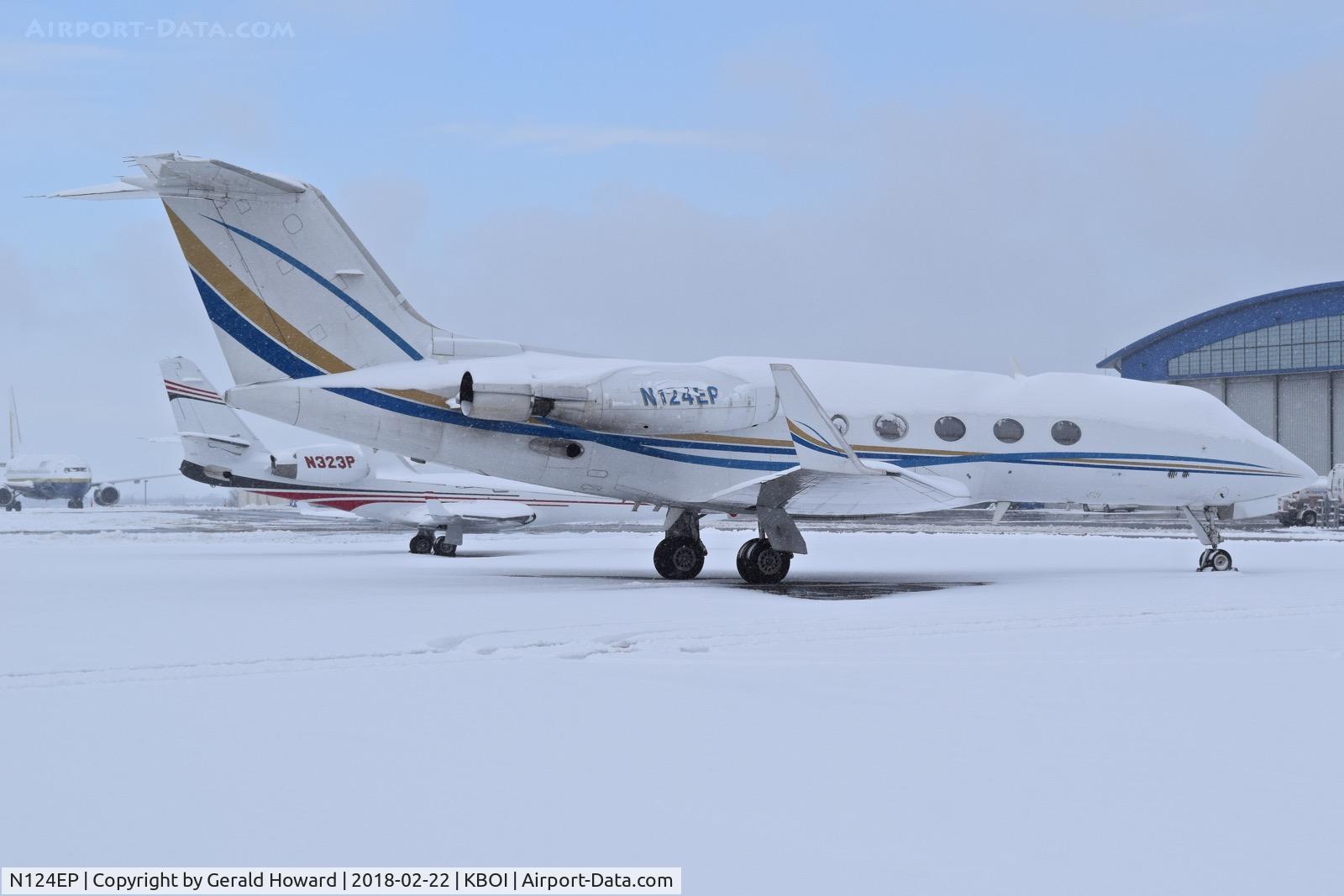 N124EP, 1984 Gulfstream Aerospace G-1159A Gulfstream III C/N 440, parked on the north GA ramp.