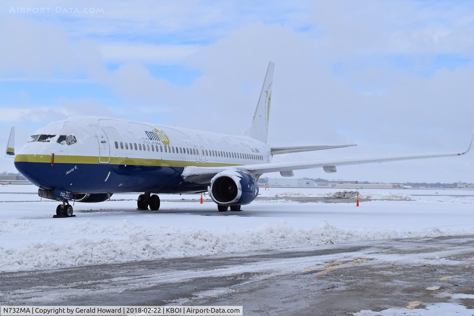 N732MA, 2001 Boeing 737-81Q C/N 30618, Parked on the north GA ramp as a charter flight.