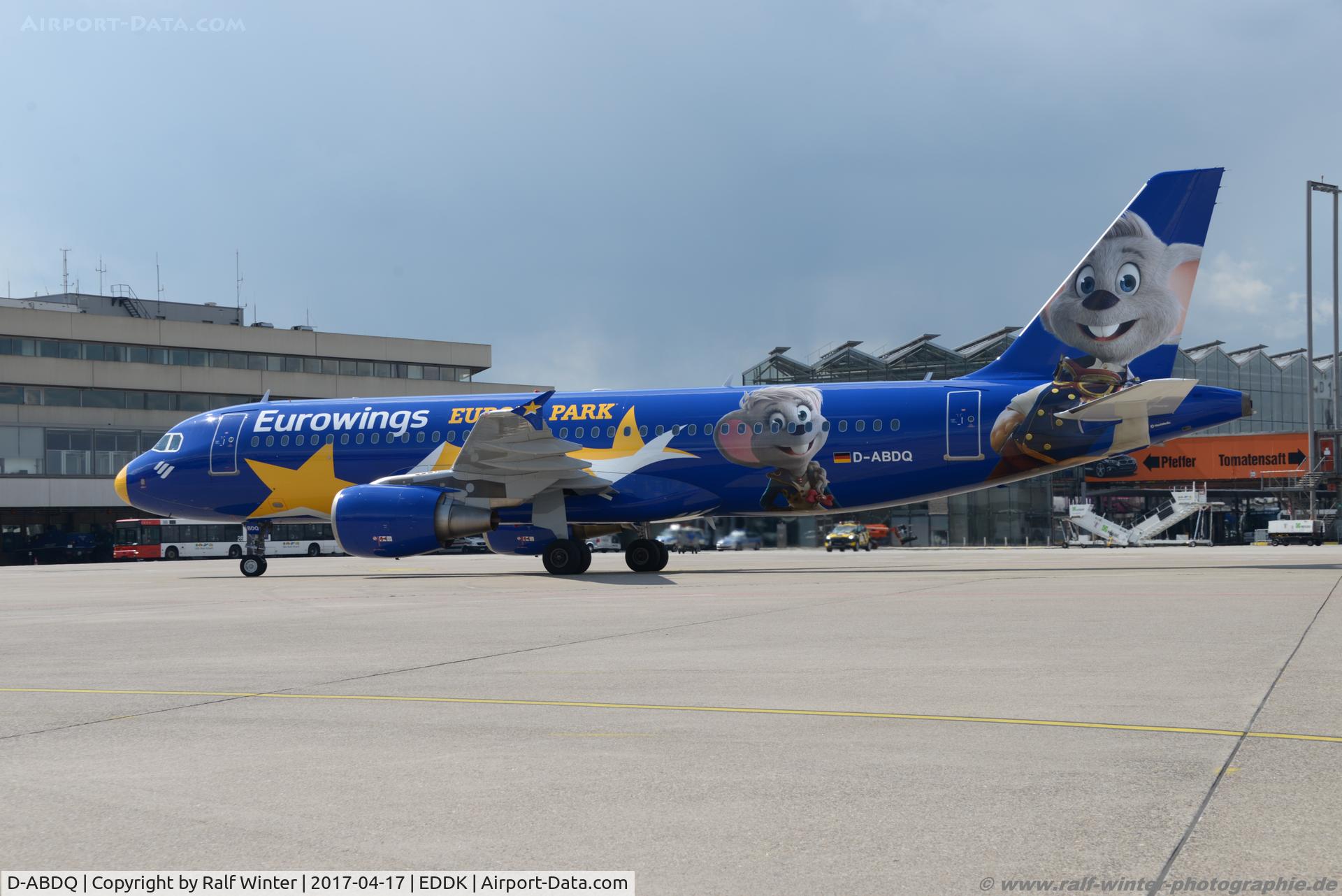 D-ABDQ, 2007 Airbus A320-214 C/N 3121, Airbus A320-214 - EW EWG Eurowings ex Air Berlin 'Europa Park Livery' - 3121 - D-ABDQ - 17.04.2017 - CGN