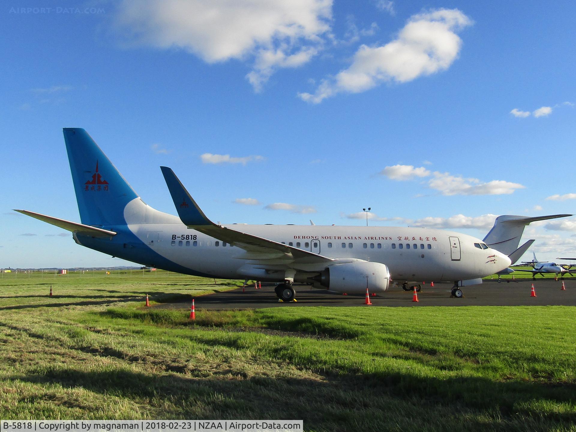 B-5818, Boeing 737-7ZW BBJ C/N 43826, In for ongoing Chinese New Year celebrations (with 5 other chinese based biz jets today)