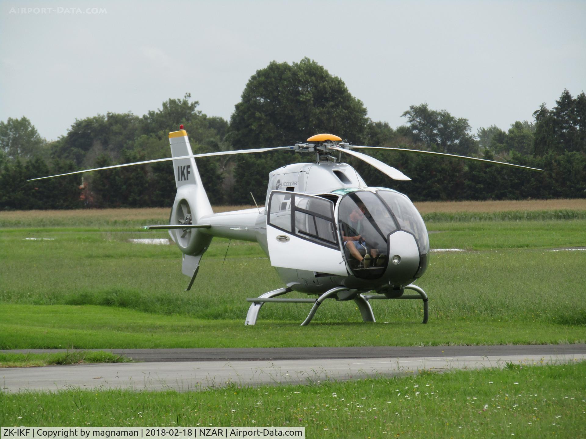 ZK-IKF, 2001 Eurocopter EC-120B Colibri C/N 1204, about to leave