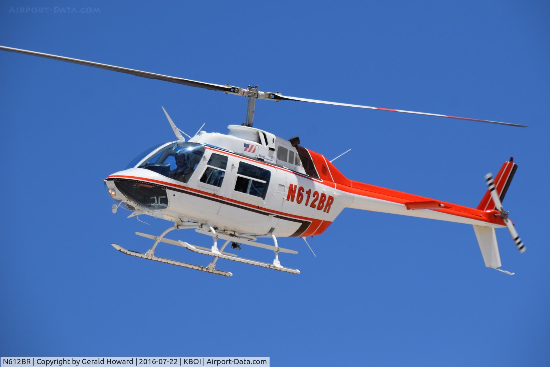 N612BR, 1975 Bell 206B JetRanger C/N 1725, Climb out from BOI.