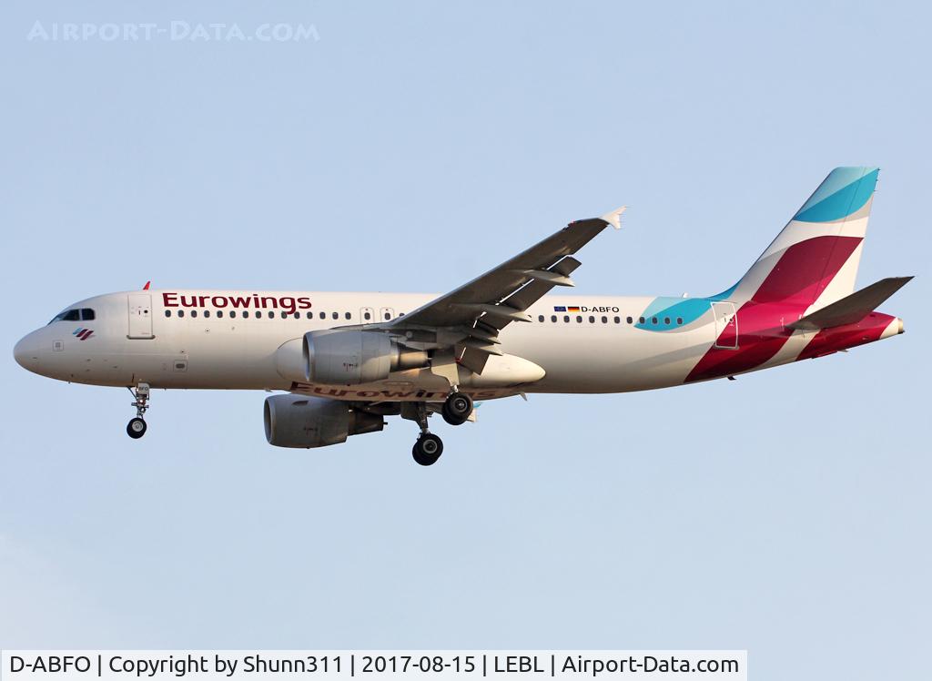 D-ABFO, 2010 Airbus A320-214 C/N 4564, Landing rwy 25R
