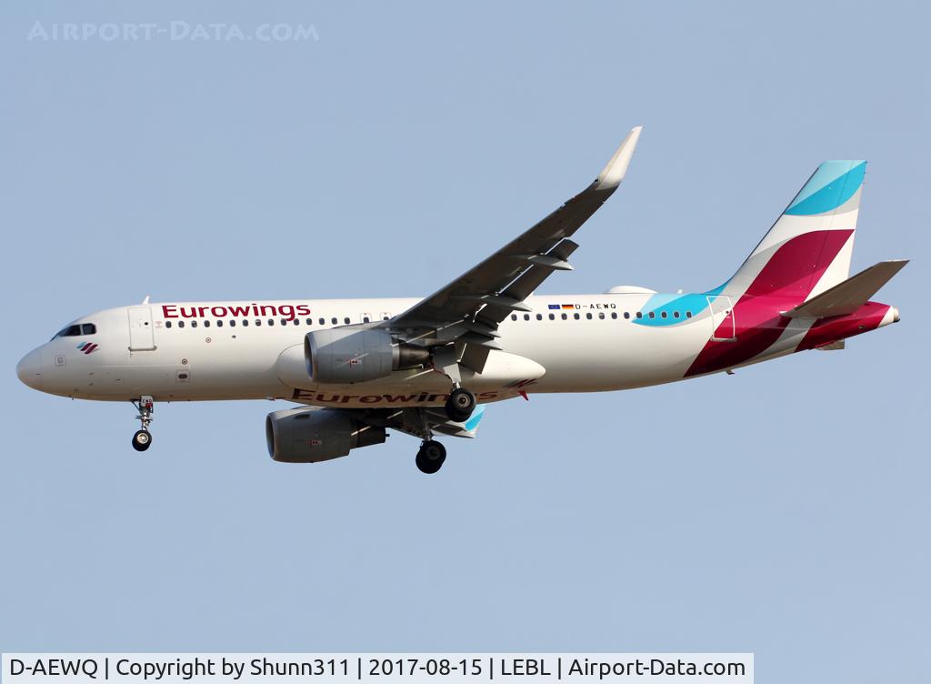 D-AEWQ, 2016 Airbus A320-214 C/N 7398, Landing rwy 25R