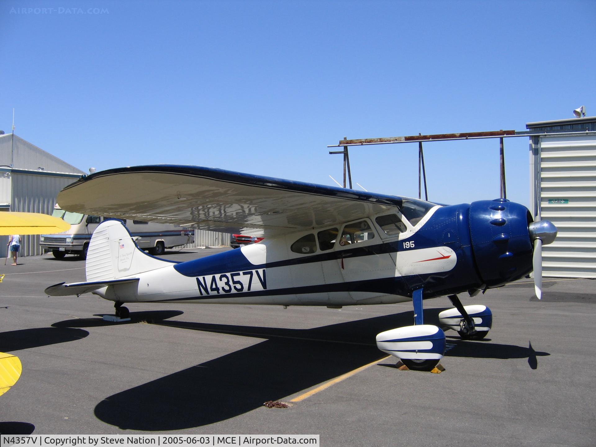 N4357V, 1948 Cessna 195 C/N 7266, Steven Spinelli's 1948 Cessna 195 at Merced,CA